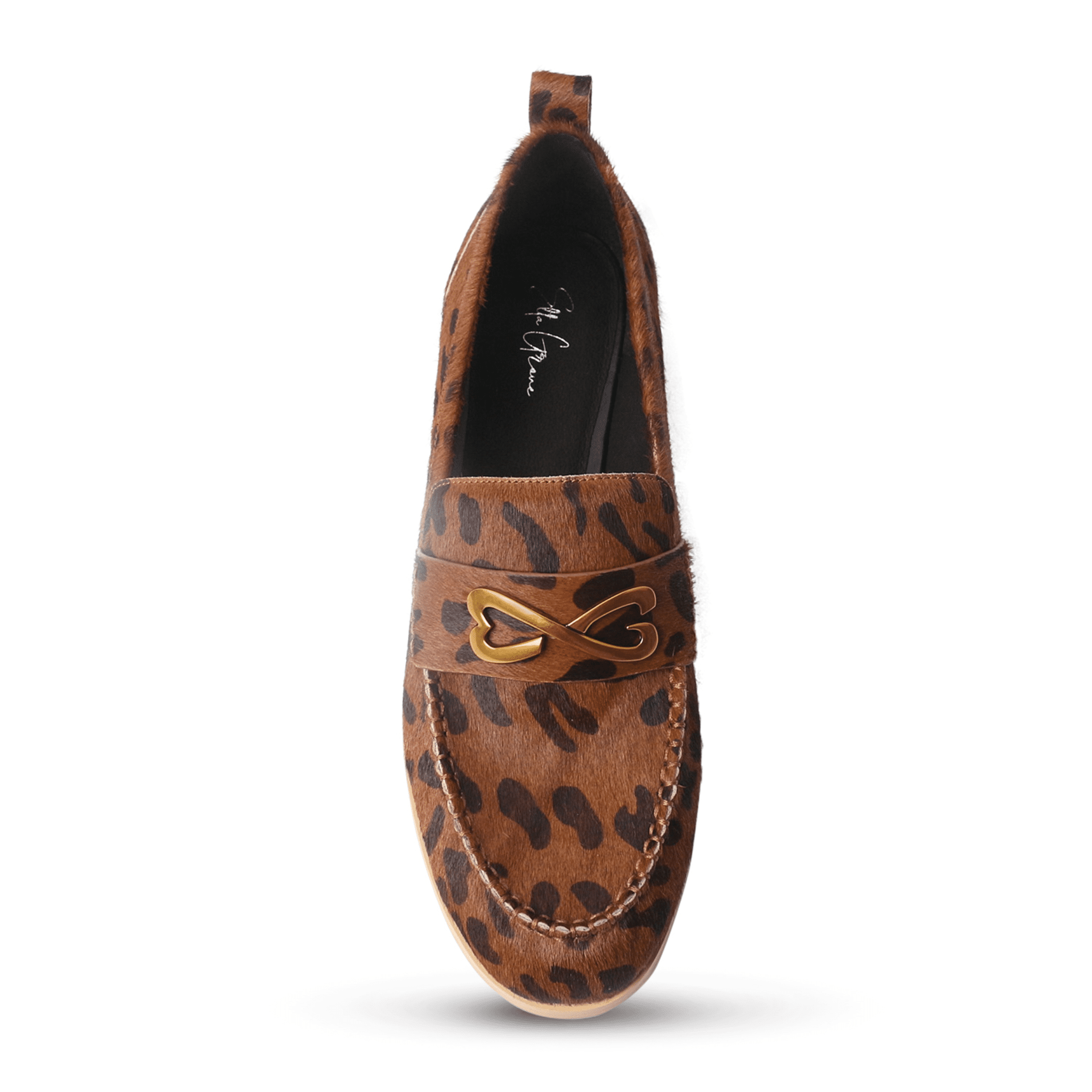cheetah print calf hair loafer large sizes