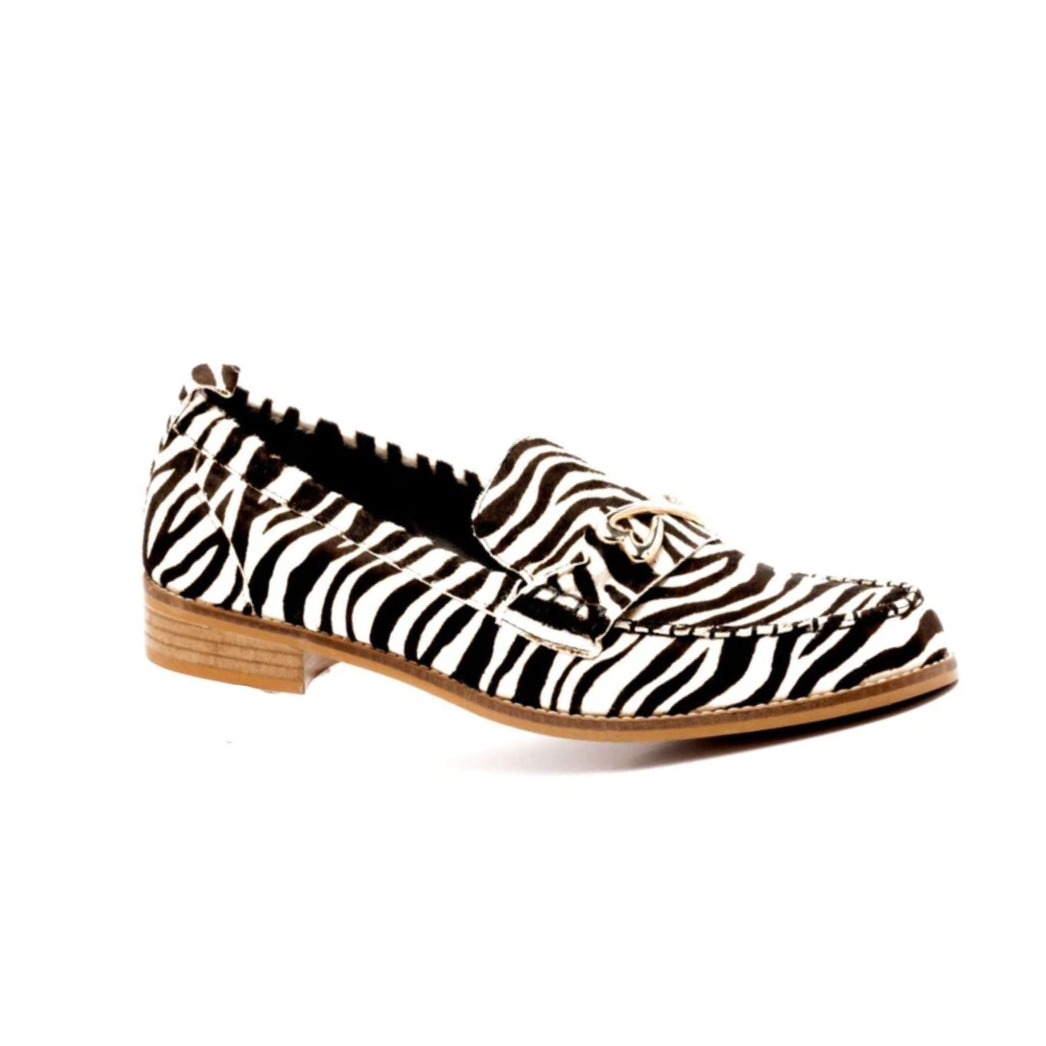 zebra print calf leather loafer large sizes