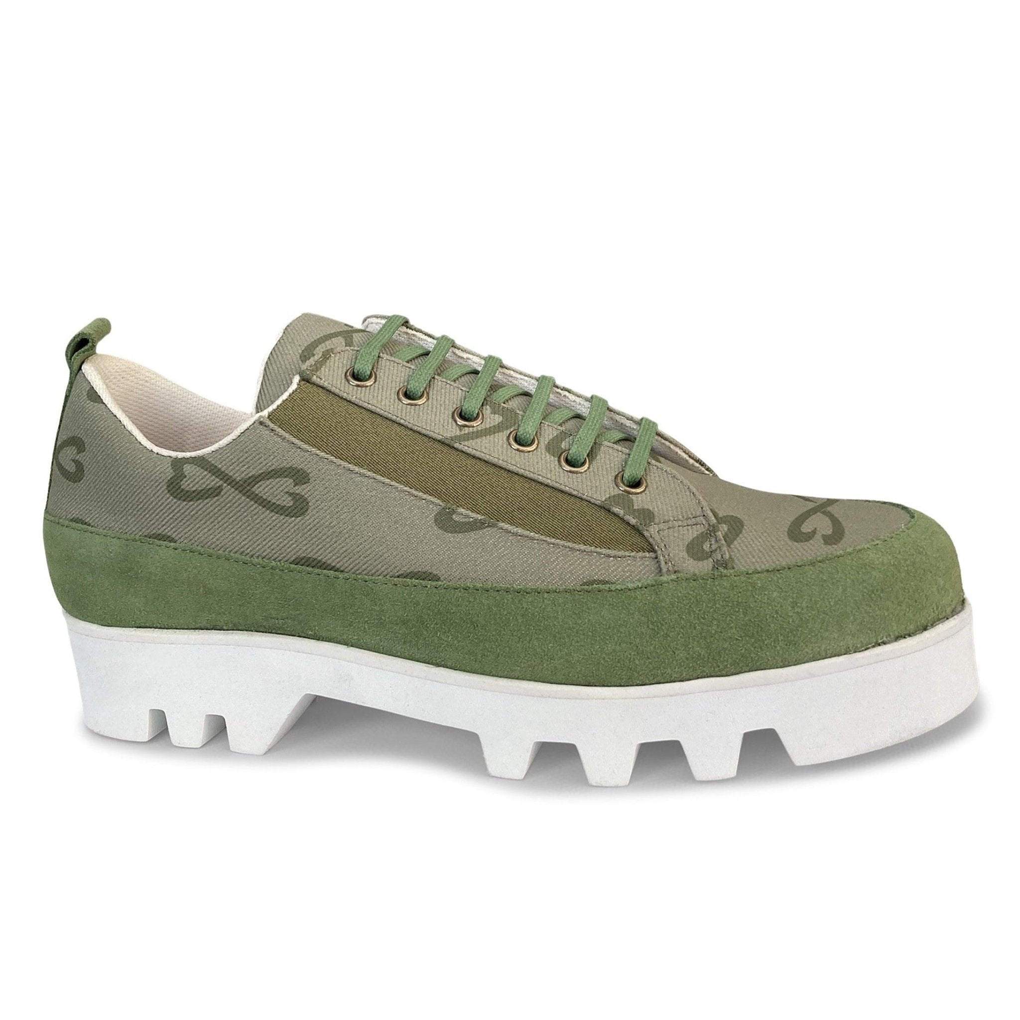 green canvas suede sneaker large sizes side