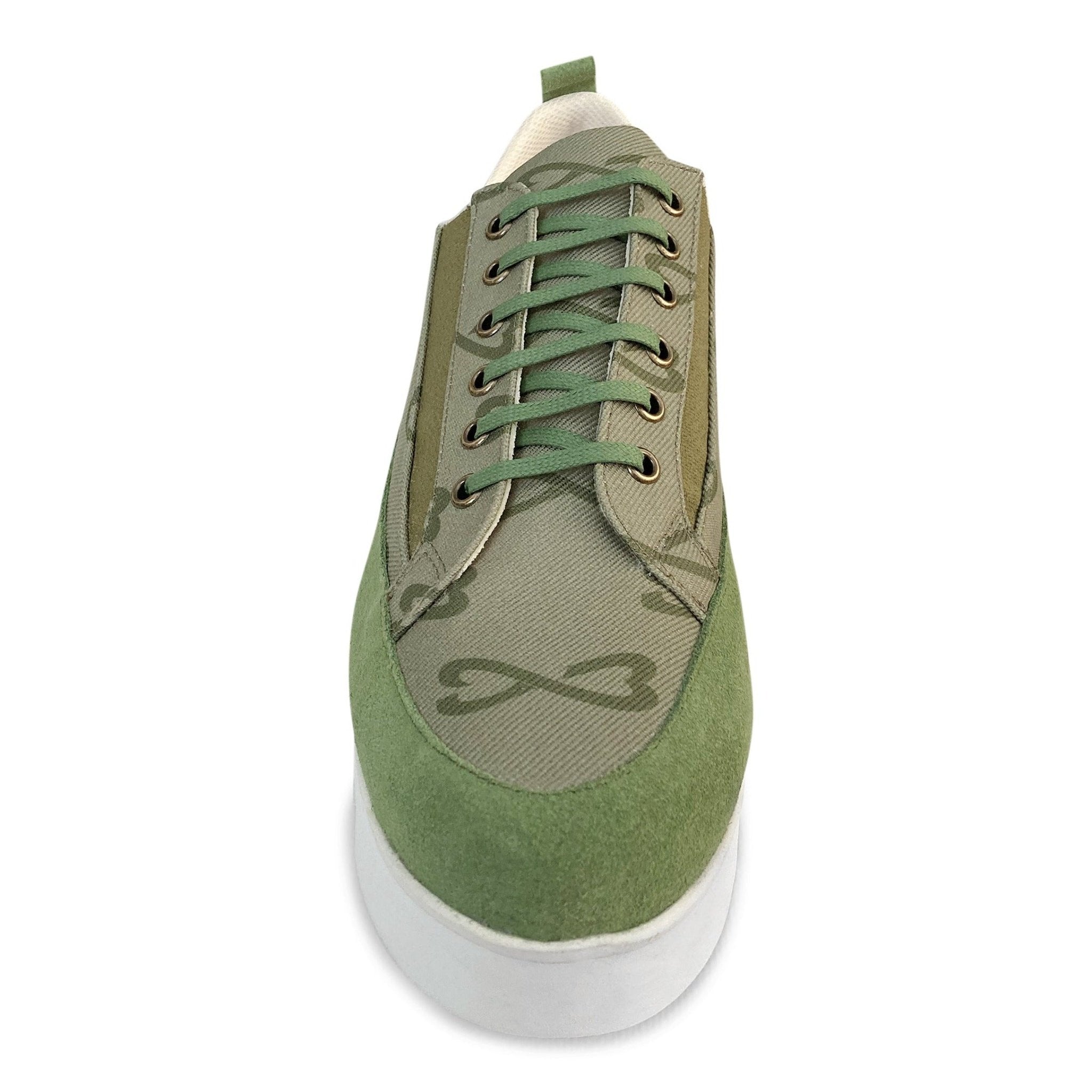 green canvas suede sneaker large sizes front