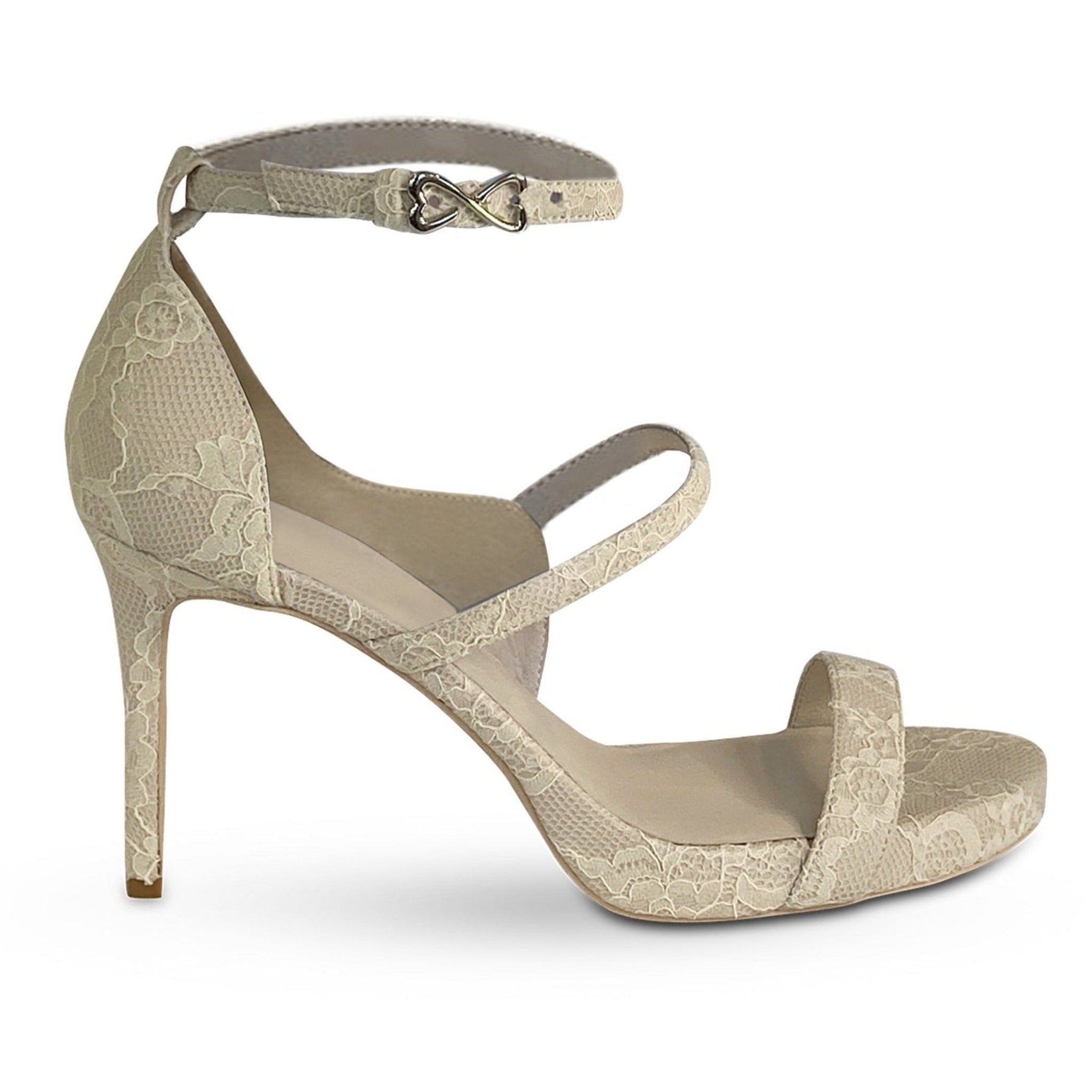 ivory bridal sandal heel platform lace overlay large sizes