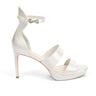 white satin bridal sandal heel with platform large sizes