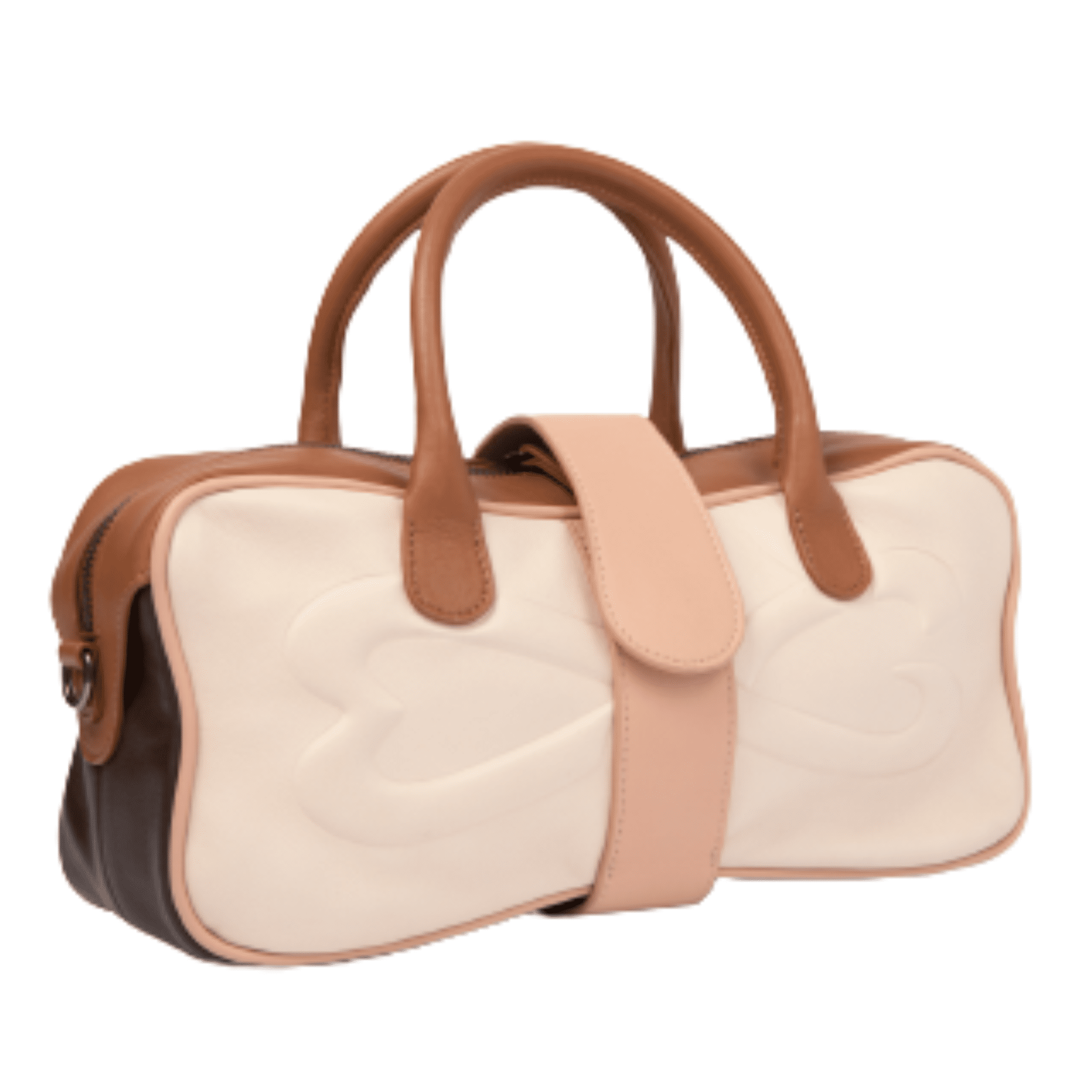 unique colorblock nappa leather handbag