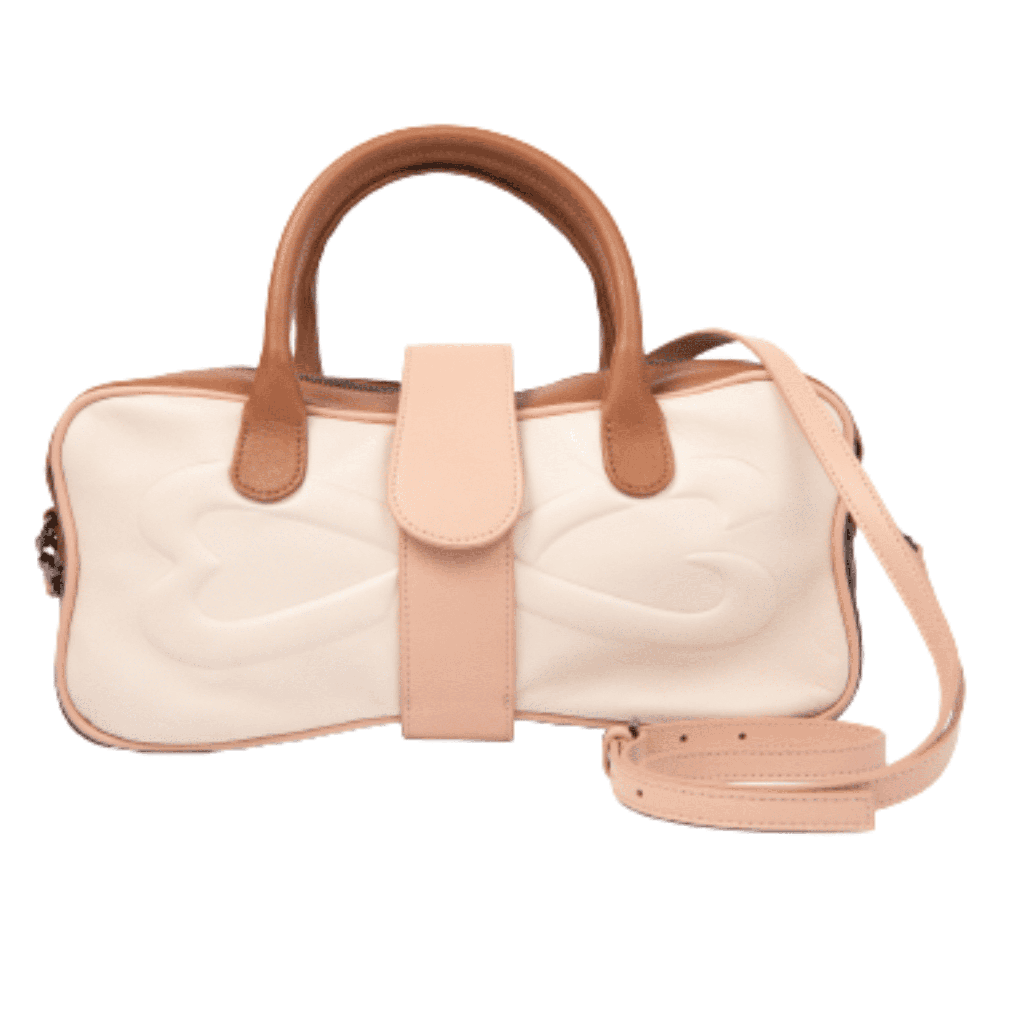 unique colorblock nappa leather handbag