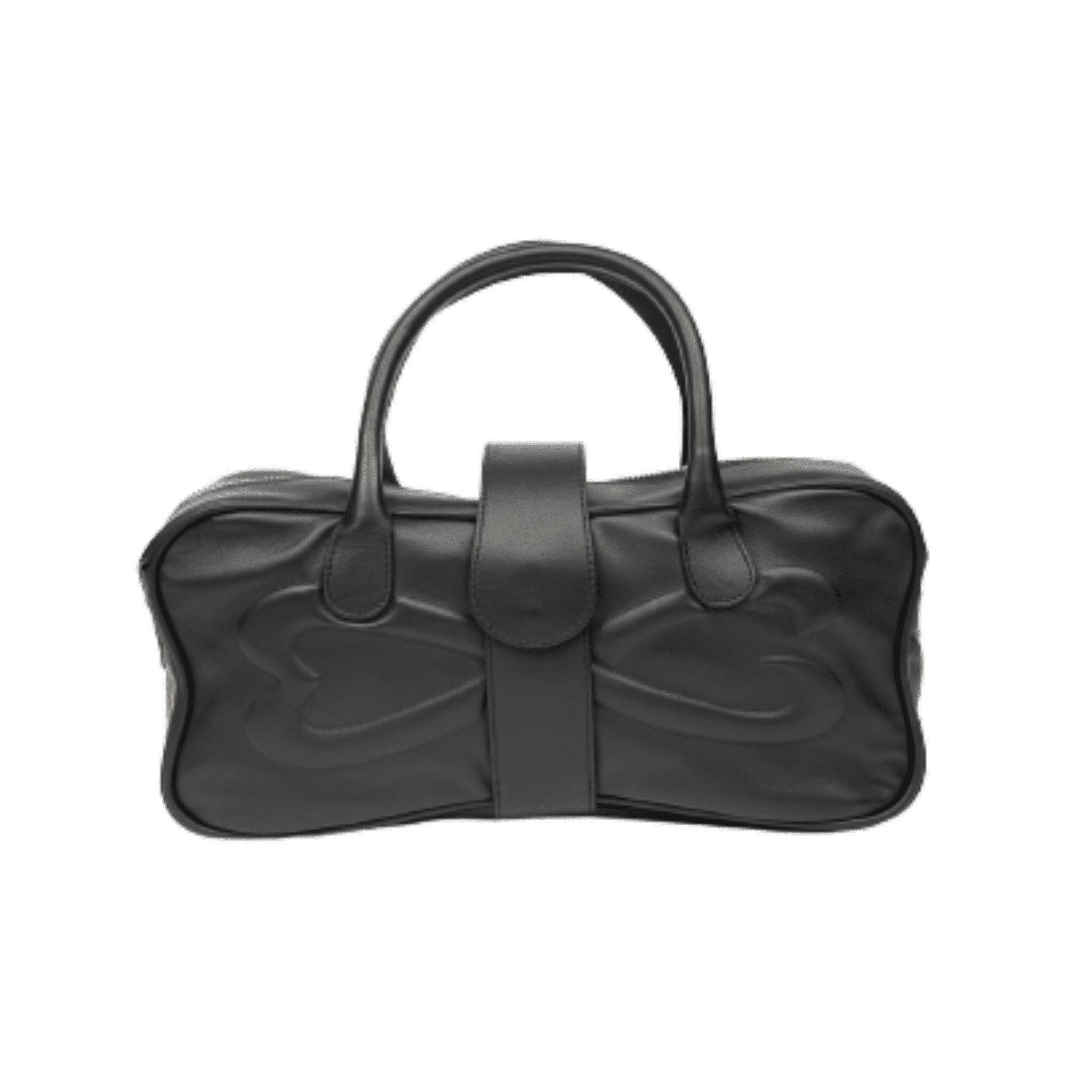 unique black nappa leather handbag