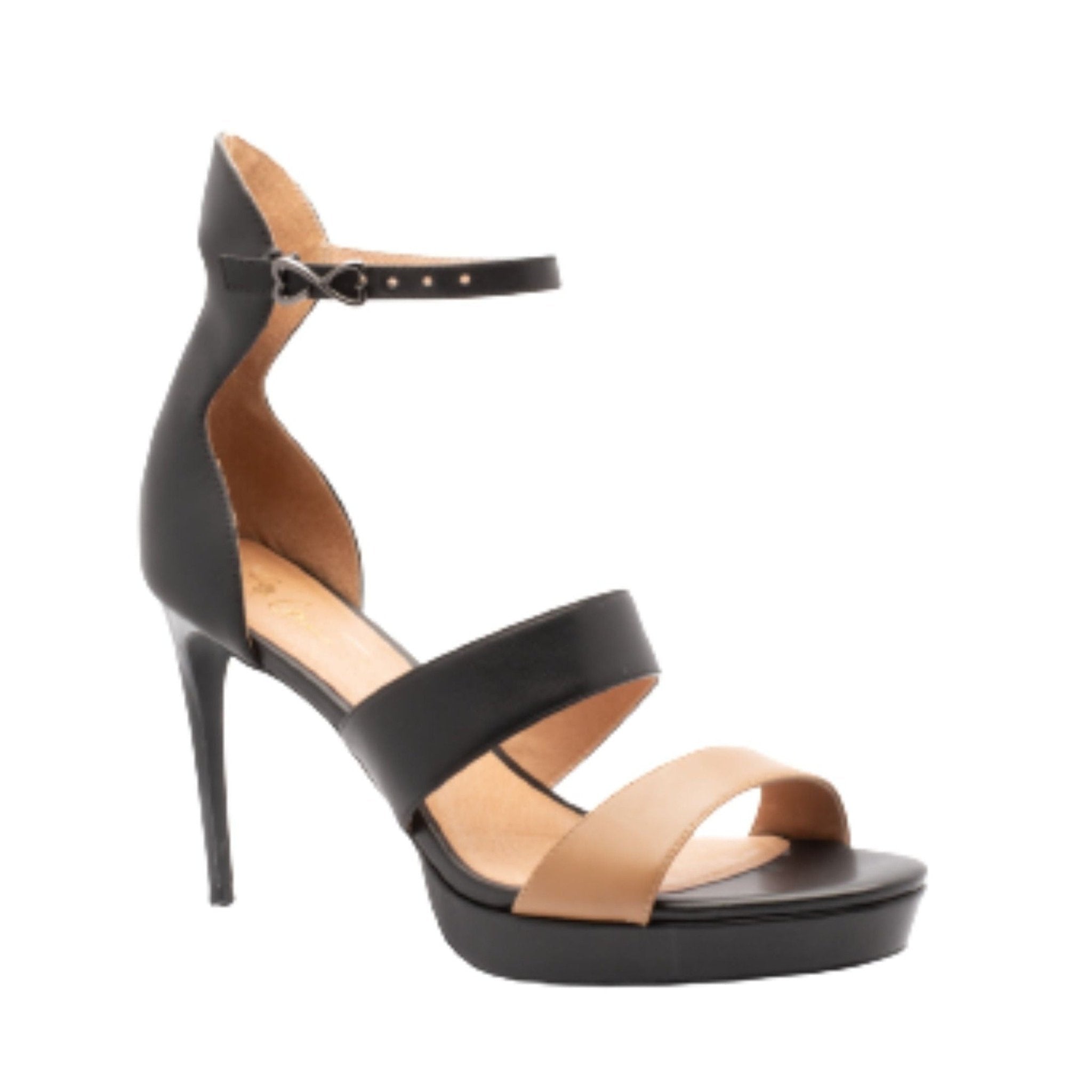 two tone leather sandal heel large sizes